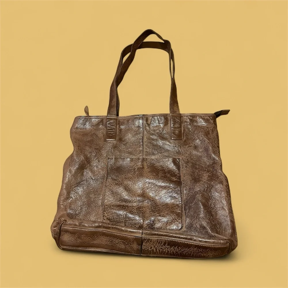 Vintage Brown Leather Men's Tote